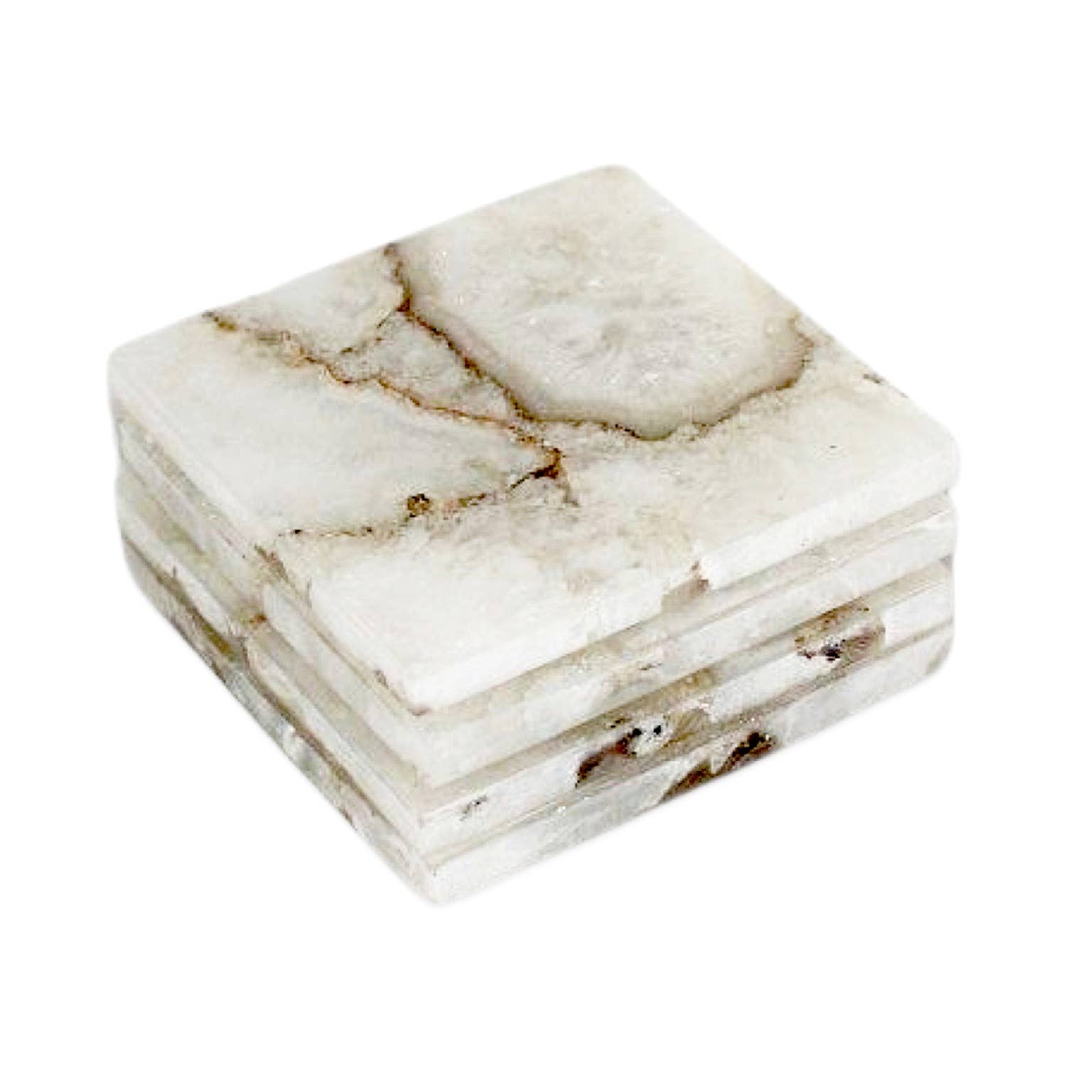 BIDKhome - Wholesale Coasters - Set of 4 White Agate Coasters1