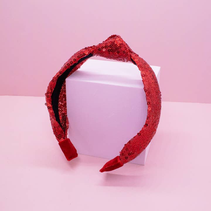 Frog Sac - Wholesale Fashion Headband - Kids - Sequin Knot Headband - Valentine's, Christmas, St. Patrick's