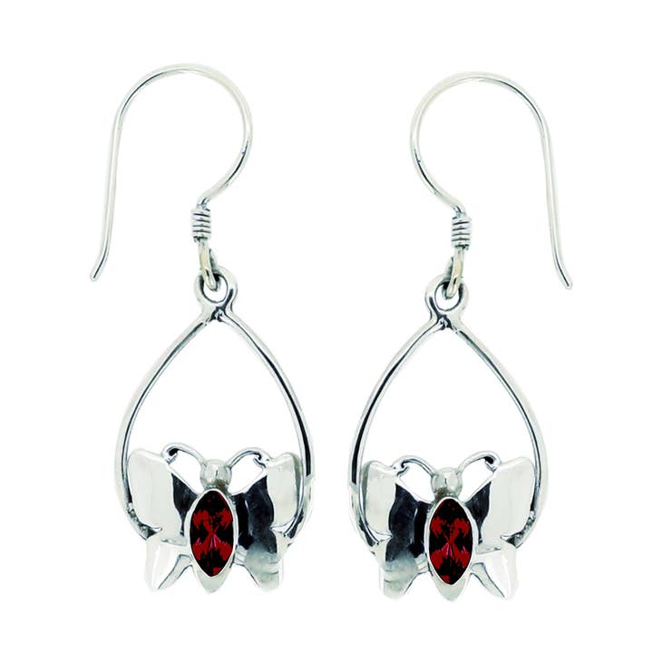 (305GA) Garnet Earring for wholesale by Vera Wolf
