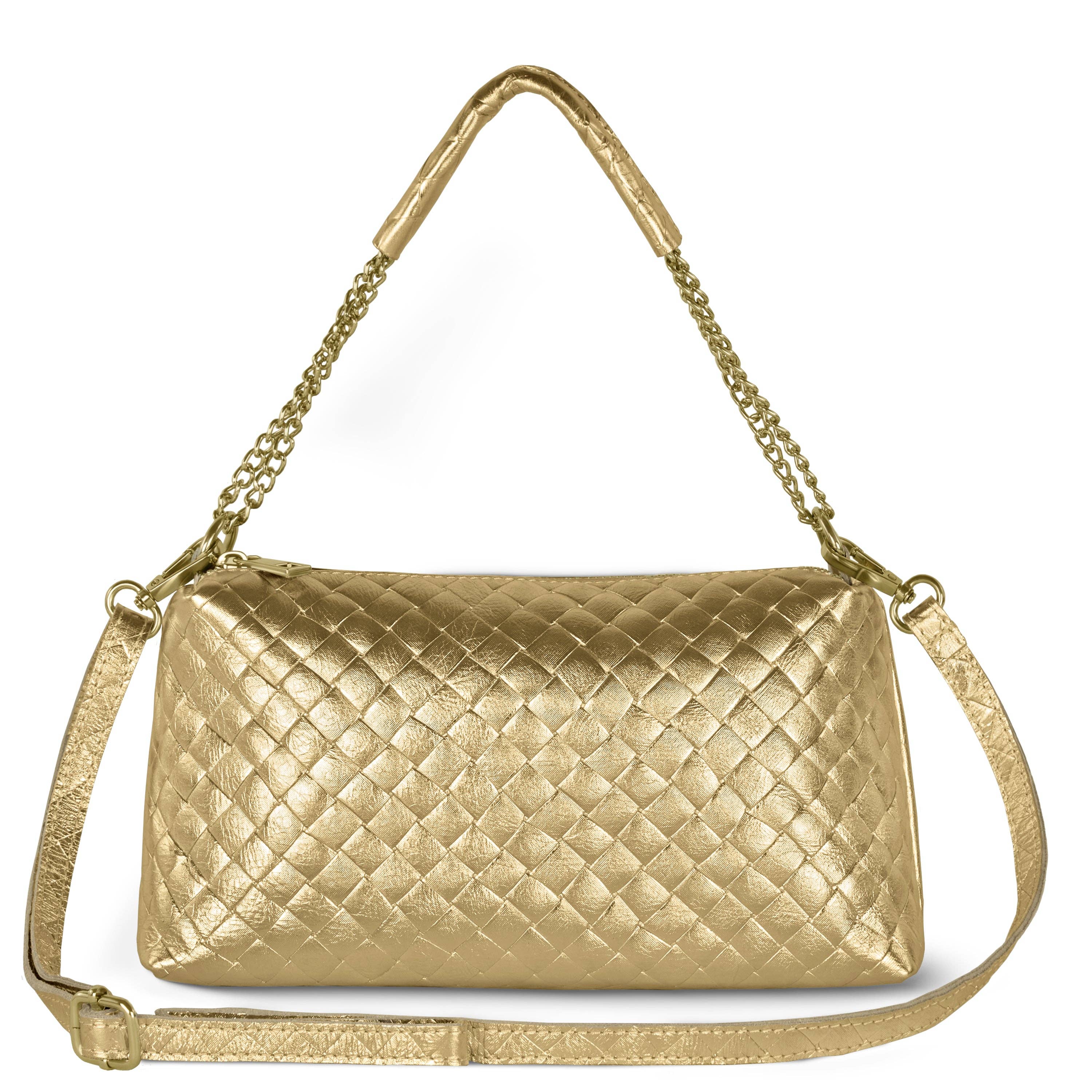 TAKEASY - Wholesale Shoulder Bag - Women's - Weave Metallic Suede Leather Crossbody Bag14