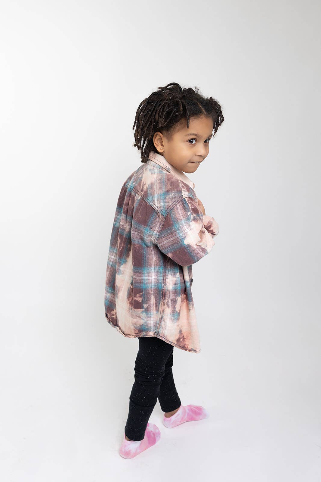 To Tie-Dye for Clothing - Wholesale Button Down Shirt - Kids - Child Bleach Dye Flannel Shirt6