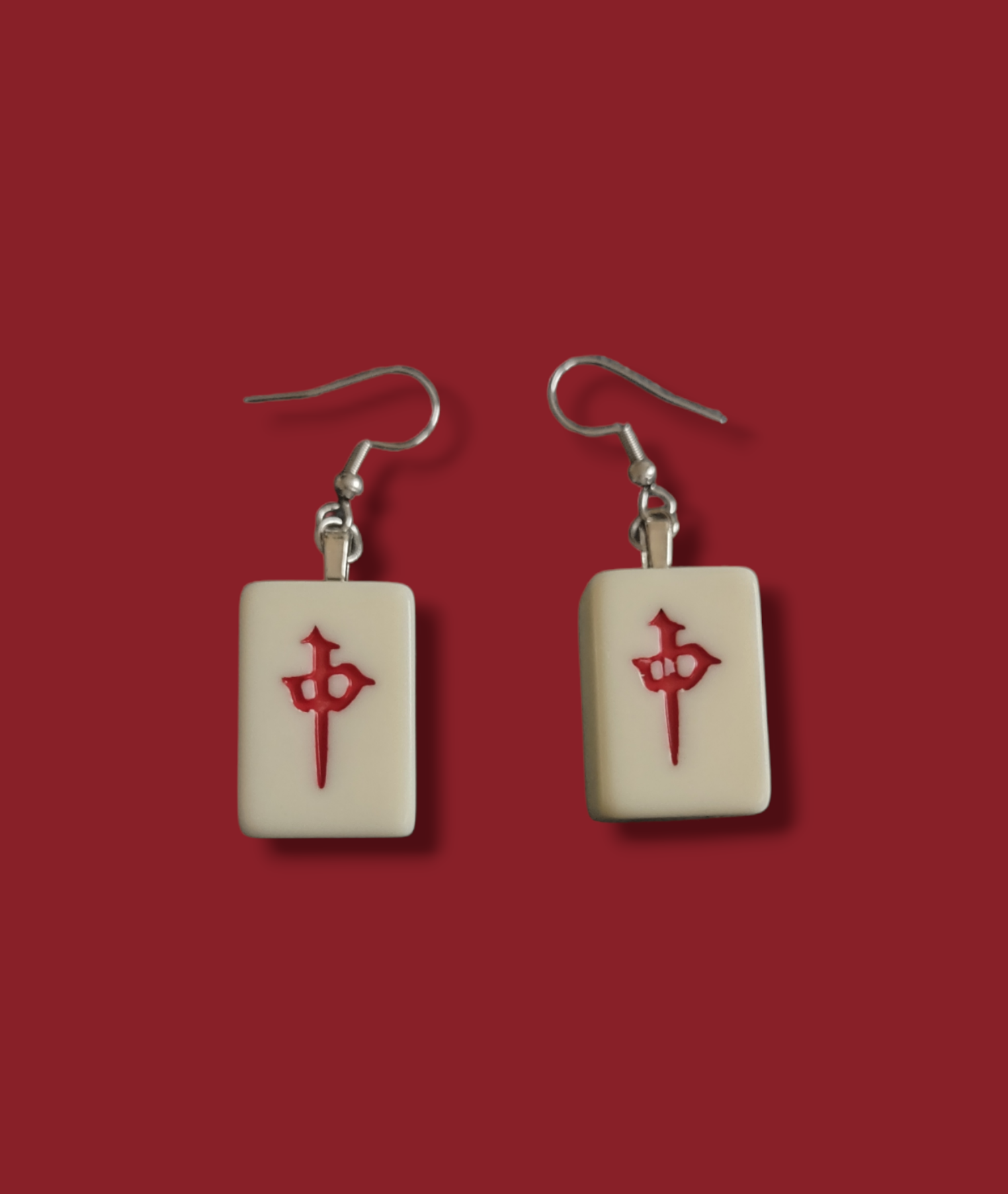 Eclectic Judaica - Wholesale Dangle Earrings - Mini Mahjong Mah Jong Earrings1