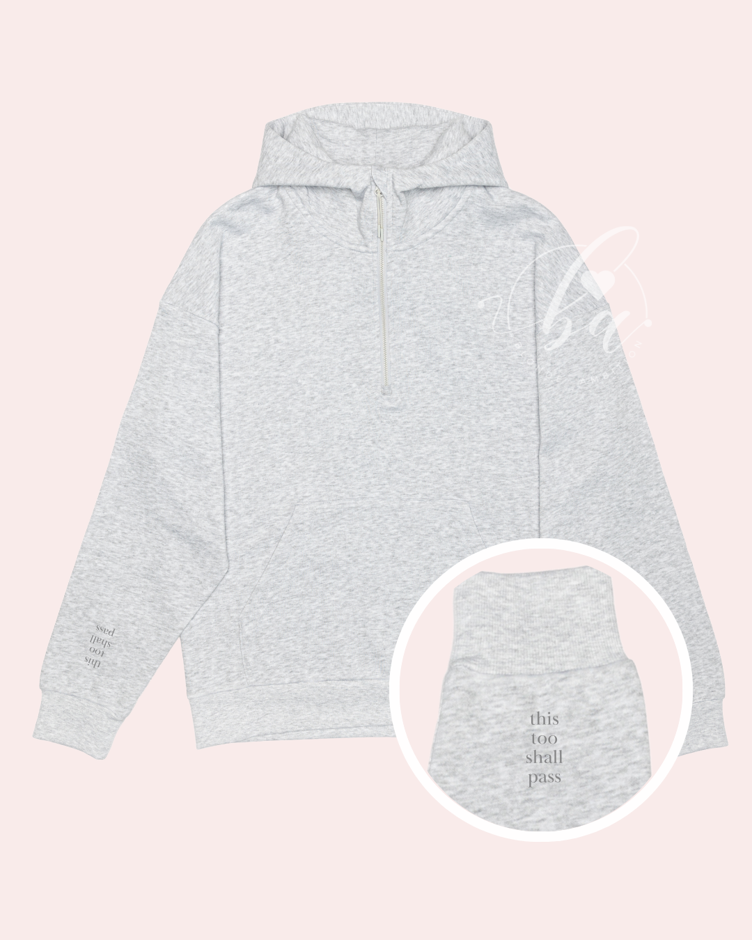 Blonde Ambition | Jewelry | Valentines Gift & Sweaters - Wholesale Hoodie - Women's - This Too Shall Pass Embroidered Ultimate 1/2 Zip Hoodie8