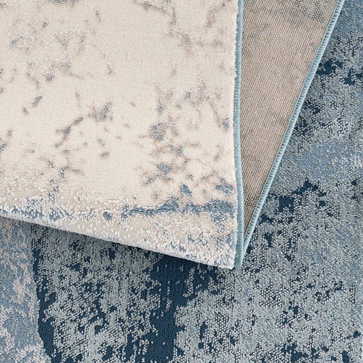 Olliix - Vente Tapis - Tapis abstrait Grace Wave Area 8x10/5x7/6x9, bleu5