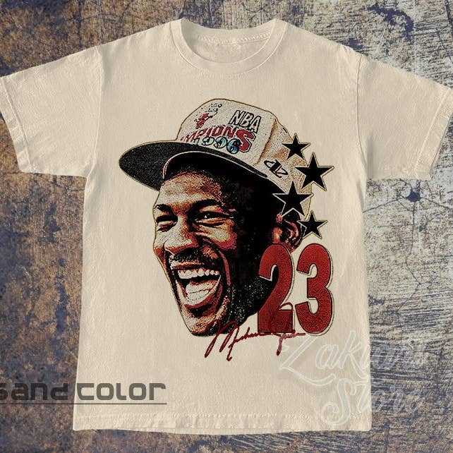 TheKingShirt - Wholesale Screen Printed T-Shirt - Unisex - Vintage 90s Michael Jordan Face Graphic Tee