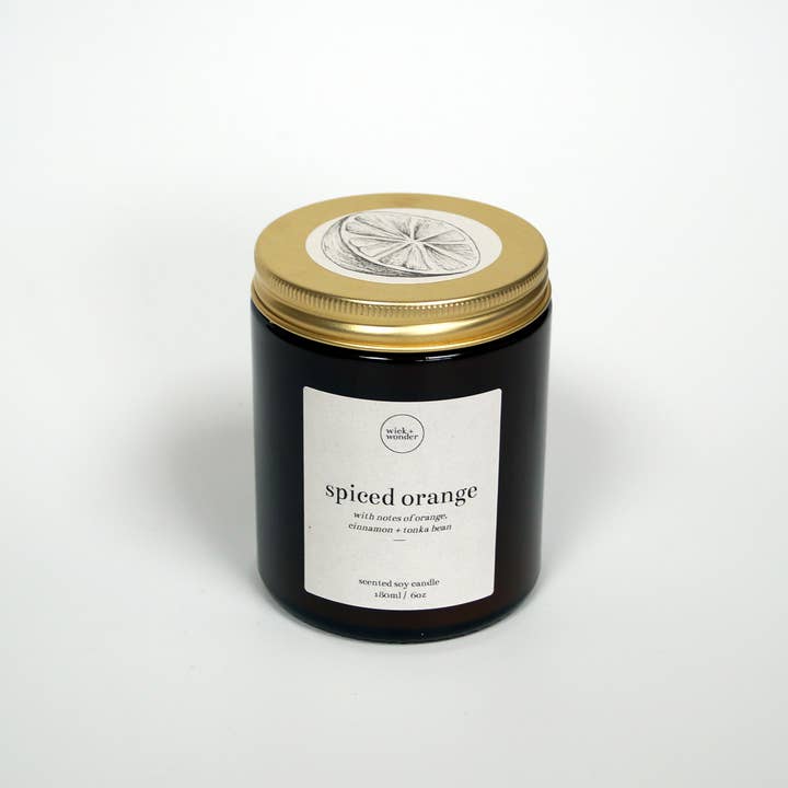 wick + wonder - Wholesale Jar/Filled Candle - Spiced Orange Candle – Christmas Soy Wax Candle1