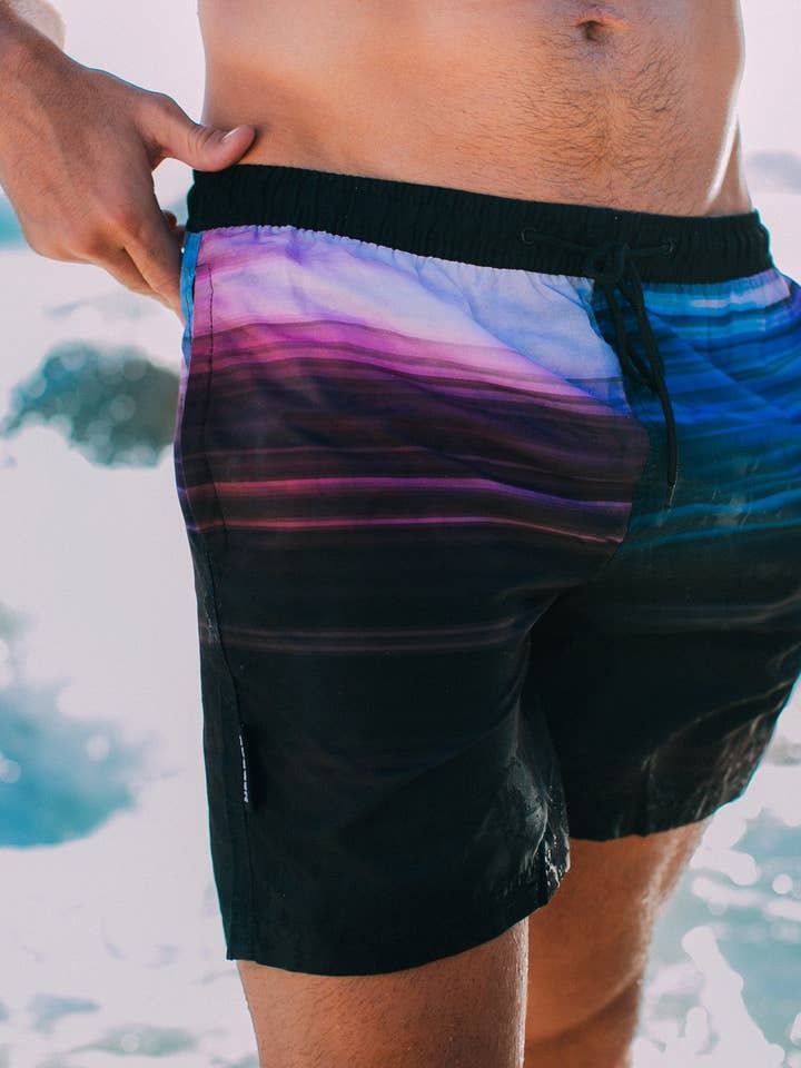 Pantaloni da bagno uomo GUGGEN MOUNTAIN 2535 a righe *Stampa di alta qualità* per la vendita all'ingrosso da parte di GUGGEN Mountain