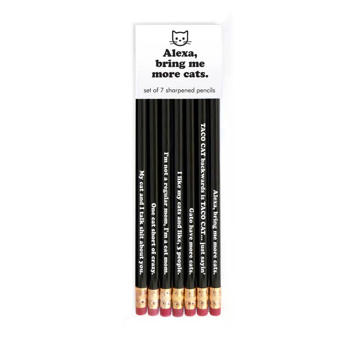 ALEXA, BRING ME MORE CATS PENCIL SET for wholesale by SNIFTY
