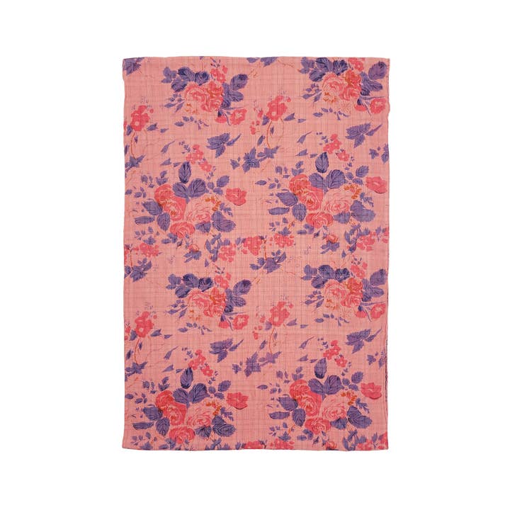 Raj Trading & Imports (USA) Inc. - Wholesale Scarf - Women's - Flora Reversible Floral Plaid Print Infinity Scarf1