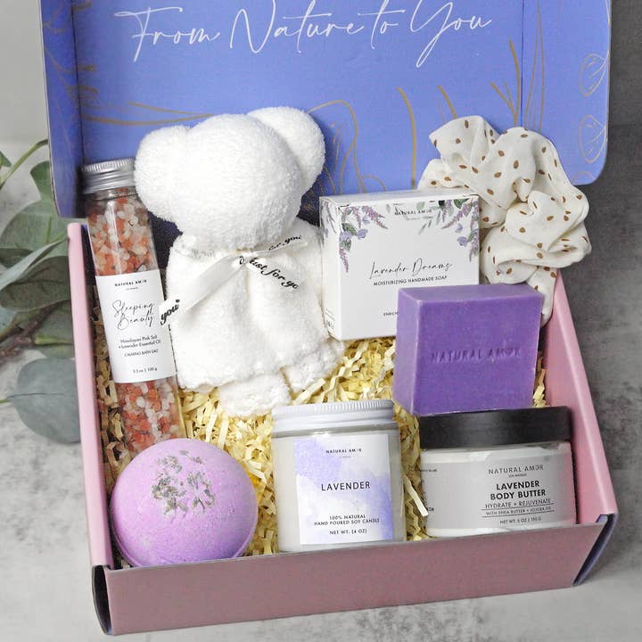 Lavendelpleje Spa Gavesæt for engroshandel hos Natural Amor LLC