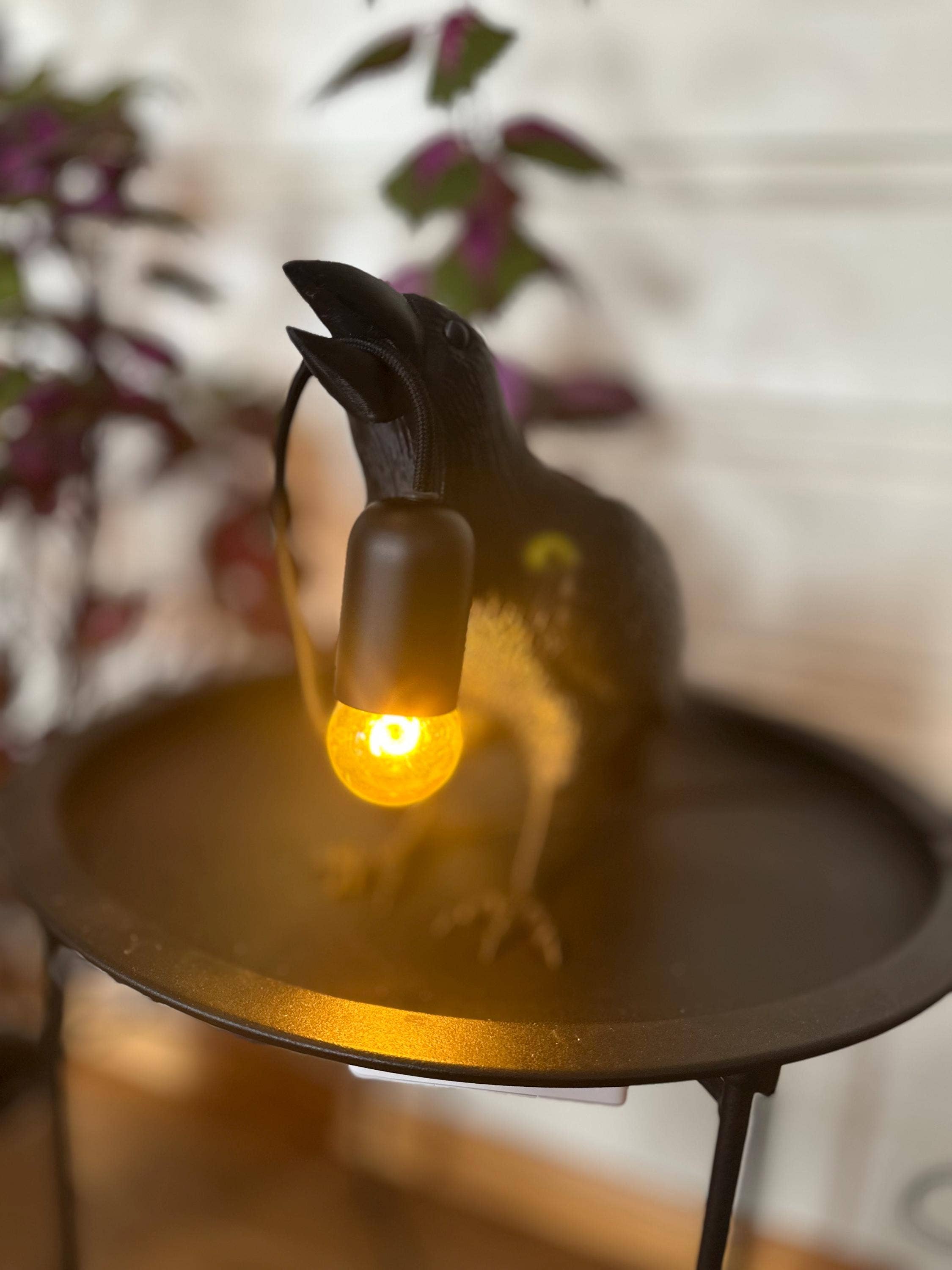 <3 Studio – wholesale Accent/desk lamp – Gothic Raven – Whimsigoth Decor - 3D Printed Lamp for Table5