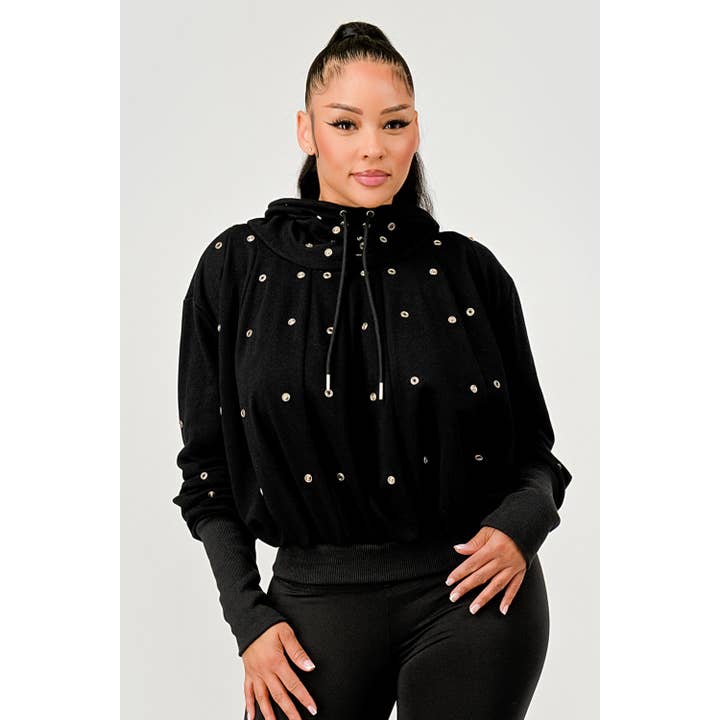 Felpa con cappuccio e coulisse con occhielli per la vendita all'ingrosso da parte di DORCAS