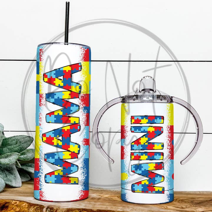 Mini & Me Autism Mama Mini Tumbler Set for wholesale by Antisocial Designs