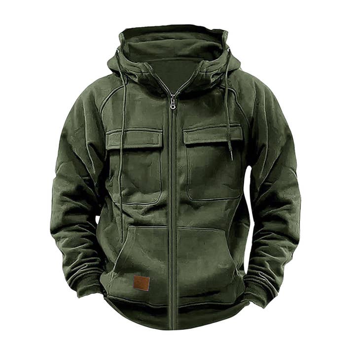 Tourtiwi - Wholesale Hoodie - Men's - Men's Casual Solid Color Hooded Sweatshirt Jacket