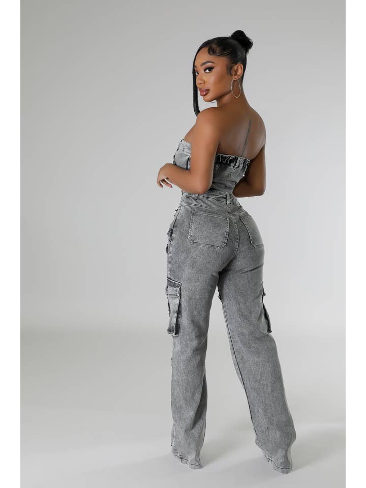 5besties inc - Wholesale Jumpsuit - Women's - CROSS PATCH DETAIL DENIM JUMPSUITS8