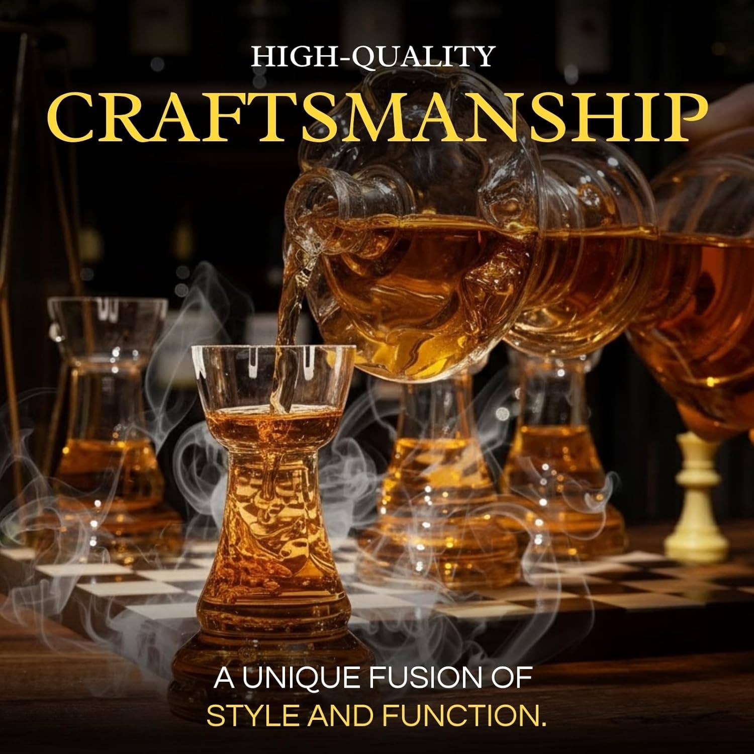 The Wine Savant /  Khen Glassware - Venta al por mayor Decantador - Nuevo juego de decantadores de ajedrez de The Wine Savant5