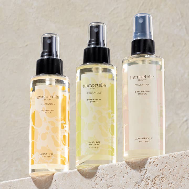 Esscentials Sheer Moisture Spray Oil for wholesale by Immortelle Beauty