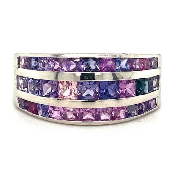 Purple Sapphire Ring in .925 Sterling Silver- KSR 13670 for wholesale by Kotawala Jewels