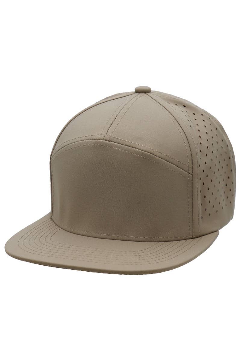 Cap Zone - Wholesale Flat Brim Cap - Men's - 7 Panel Perforated Cotton Poly Blend Snapback10