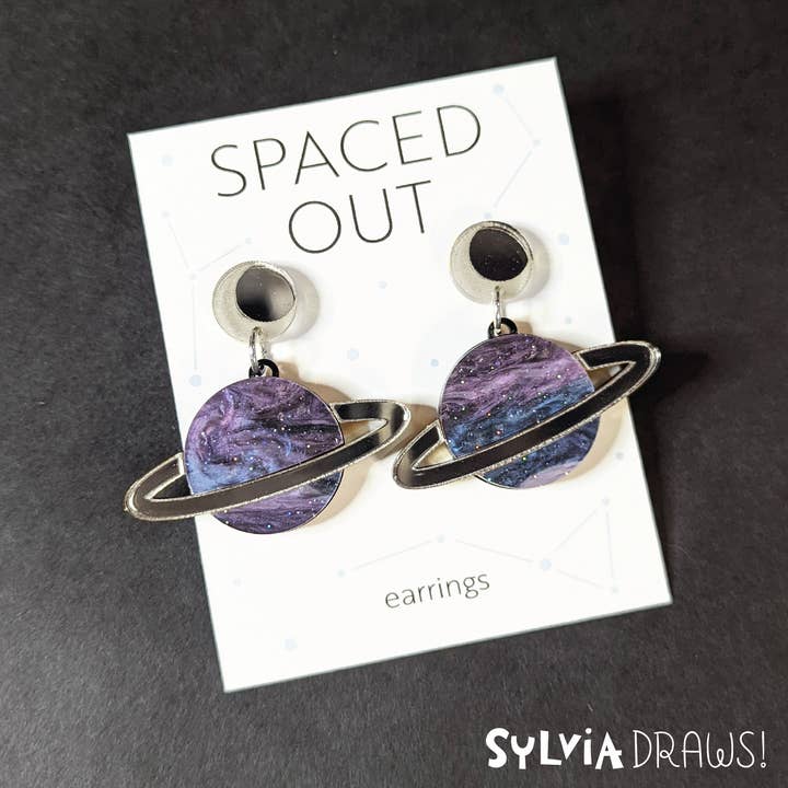 Sylvia Draws - Wholesale Dangle Earrings - Saturn Planet Earrings1