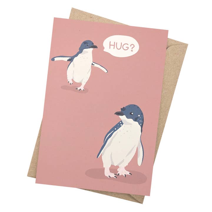 Penguin Love Card for wholesale by Tilly Scribbles