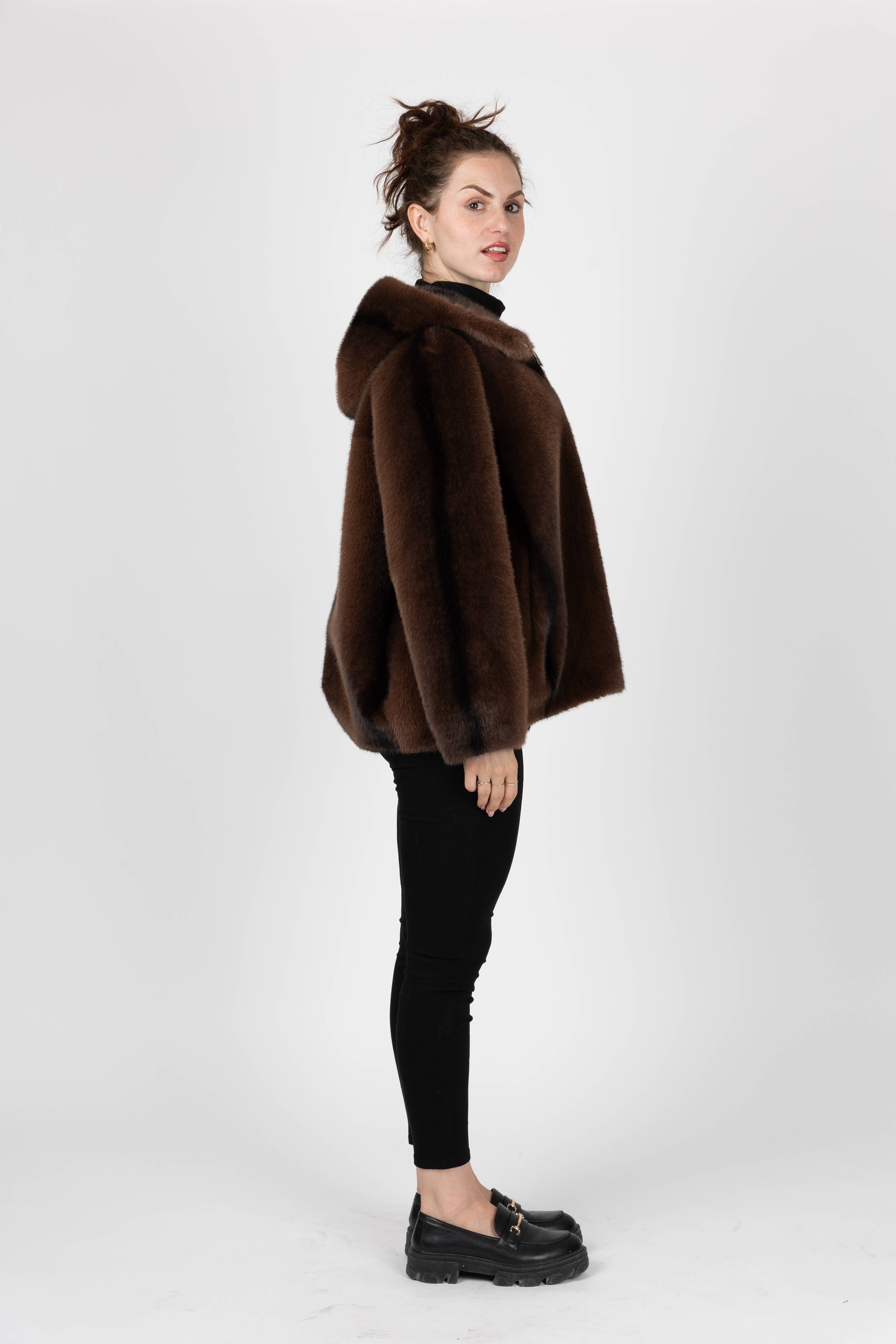 KZELL PARIS - Wholesale Fur/Faux Fur Coat - Women's - FAUX FUR STRIPED JACKET6