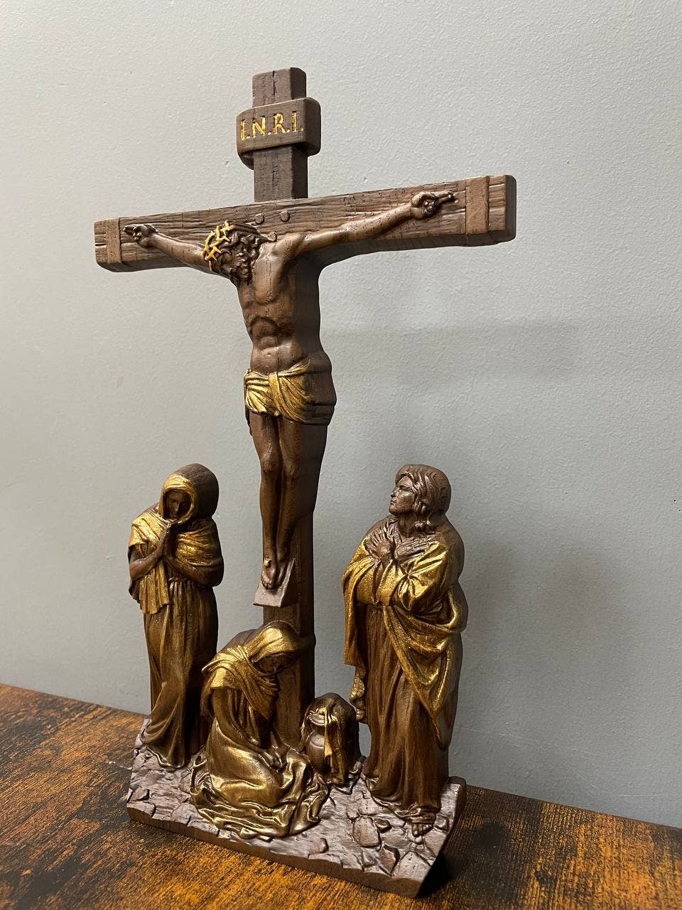 KozakWorkshop – wholesale Wall cross – Wall Wooden Carved  Golgotha on stand12