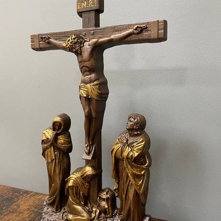 KozakWorkshop – wholesale Wall cross – Wall Wooden Carved Golgotha on stand12