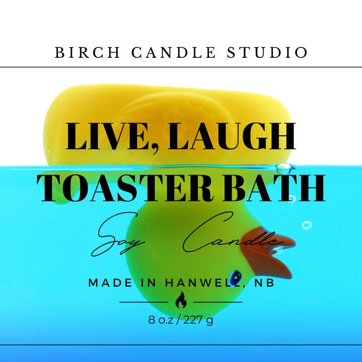 Birch Candle Studio - Vente Bougie en bocal - Bain grille-pain Live Laugh - (banane et noix de coco)1