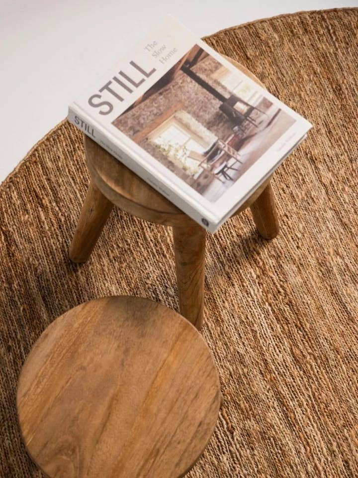 Tappeto rotondo Lavanya in juta naturale per la vendita all'ingrosso da parte di Rugs For Good