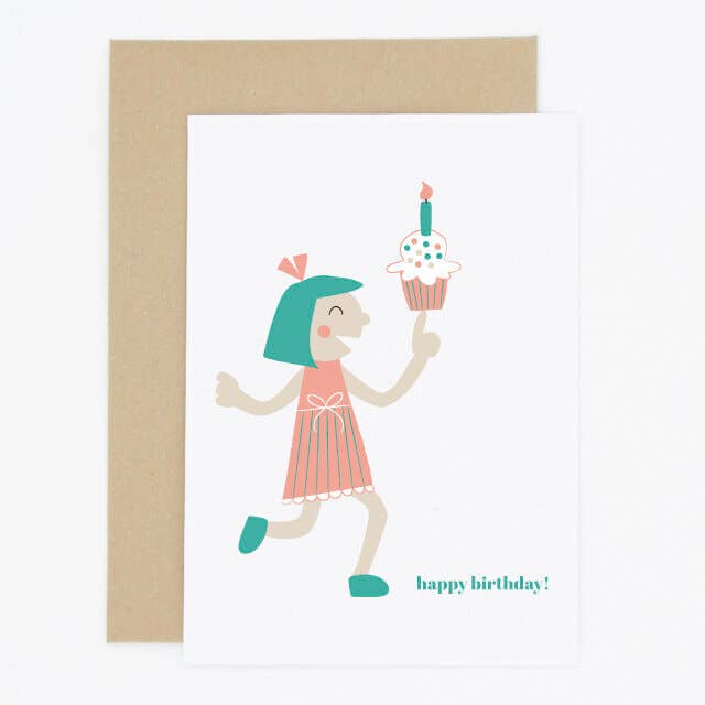 Cartão de aniversário de menina cupcake por atacado de Madame Annie et Fils