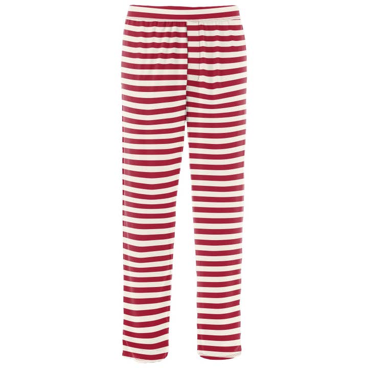 Bedruckte Pyjamahose für Herren mit klassischem Zuckerstangenstreifen für den Großhandel von KicKee Pants