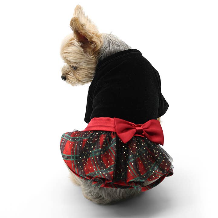 Dogo Pet – wholesale Pet dress – Dog – Velvet Plaid Dress6