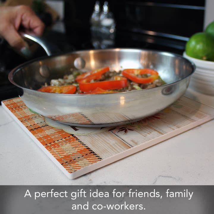 CounterArt/Highland Home/Thirstystone - Vendita all'ingrosso Sottopentola - Sottopentola in ceramica "Hello Fall" 8" quadrato2