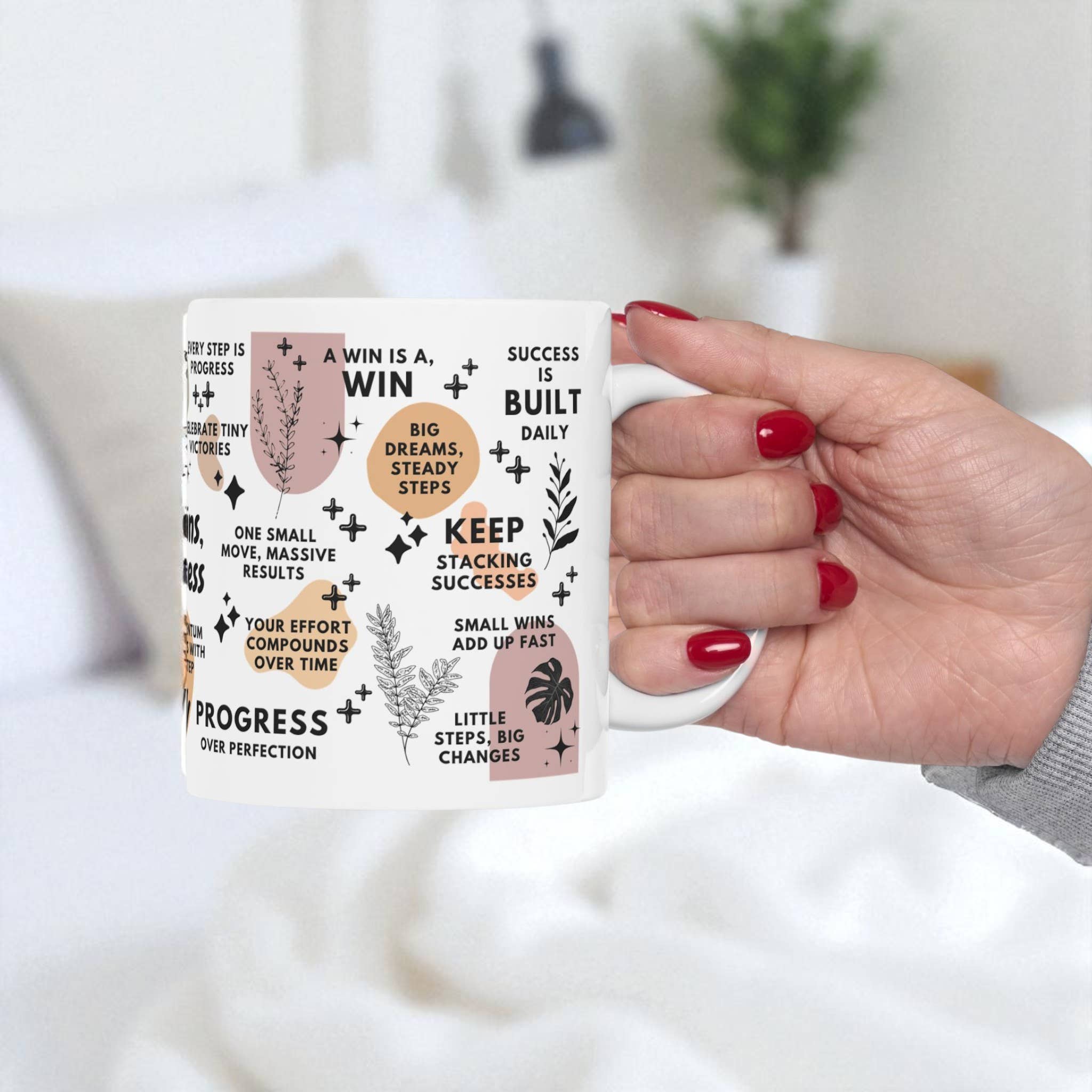 EMESLY - Wholesale Coffee Mug - Small Wins Big Success Motivational Coffee Mug; 11oz/15oz3