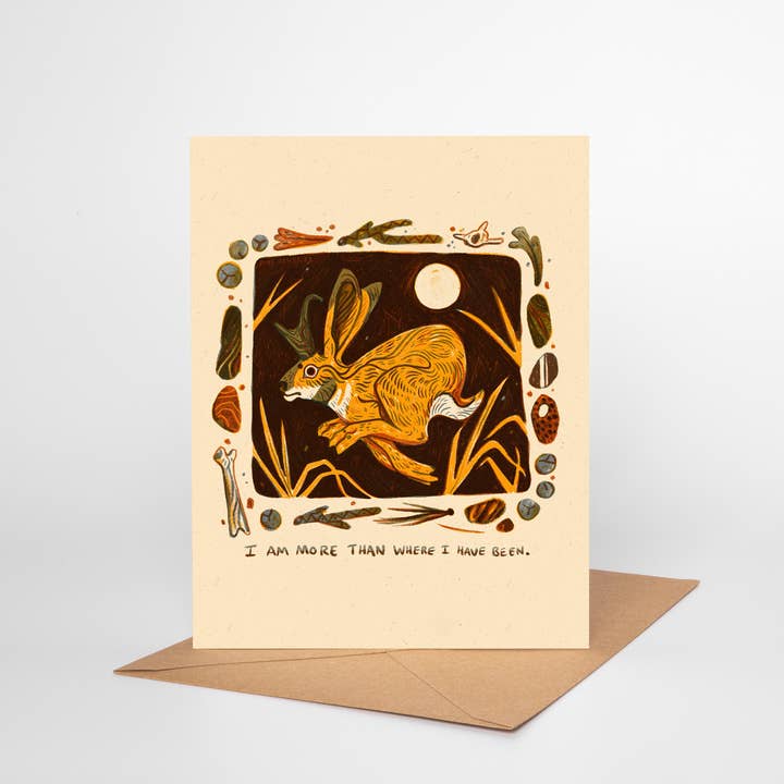 Pine Bones - Wholesale Everyday Greeting Card - Jackalope – Blank Greeting Card Nature Illustration 1