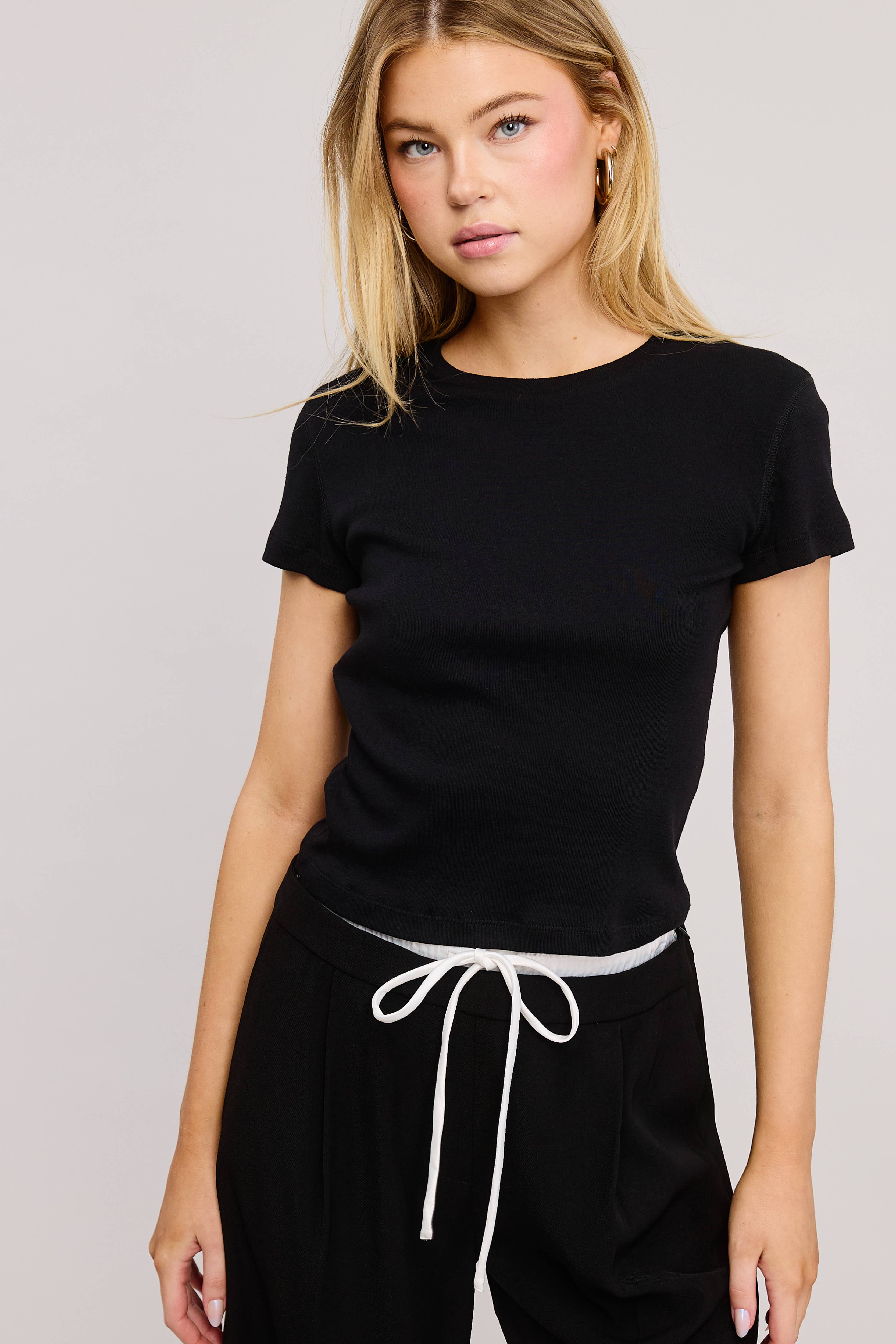 Mimosa - Wholesale T-Shirt - Women's - Basic Short Sleeve Baby Tee Knit Top34