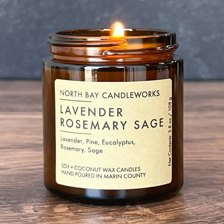 Lavender Rosemary Sage (Mini Size, 3.8 oz) for wholesale by North Bay Candleworks