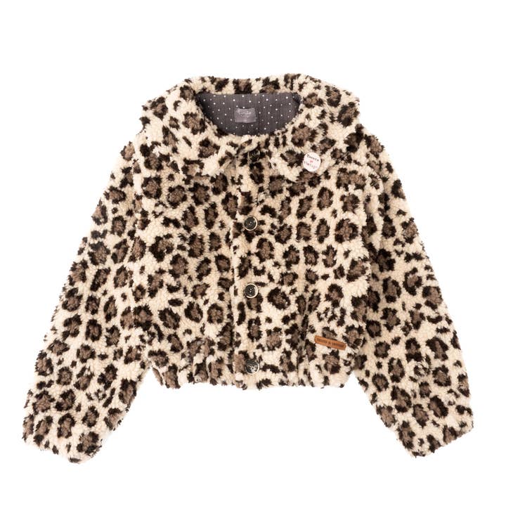 Animal Print Furry Bomber W60922 for wholesale by Tocoto Vintage