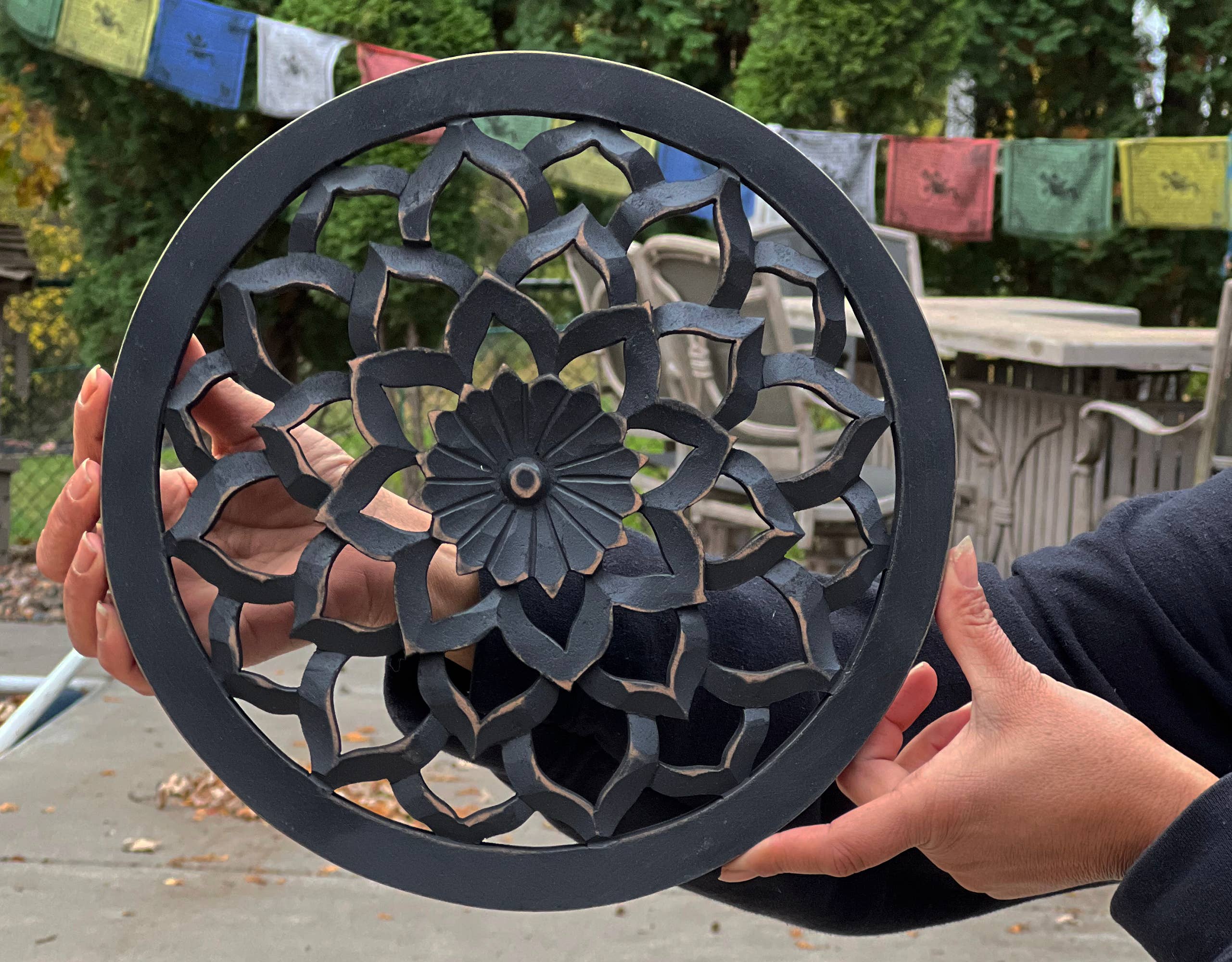 Lungta Imports - Wholesale Wall Accent - Handcrafted Wooden Lotus Flower Wall Décor Hanging Art15