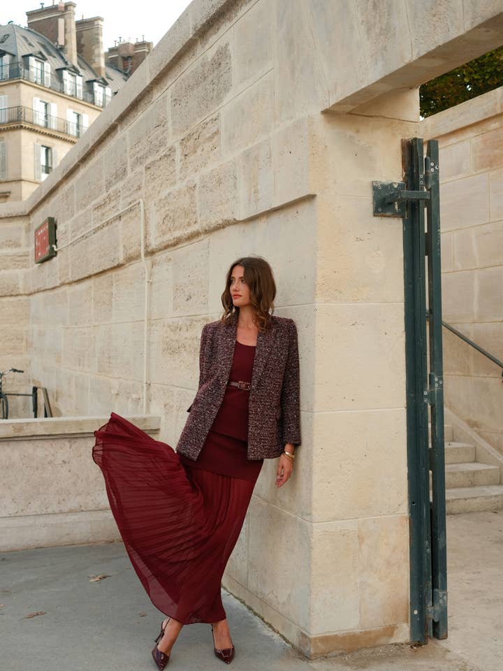 LULUMARY - Wholesale Suit Jacket - Women's - Sequin tweed jacket V3444