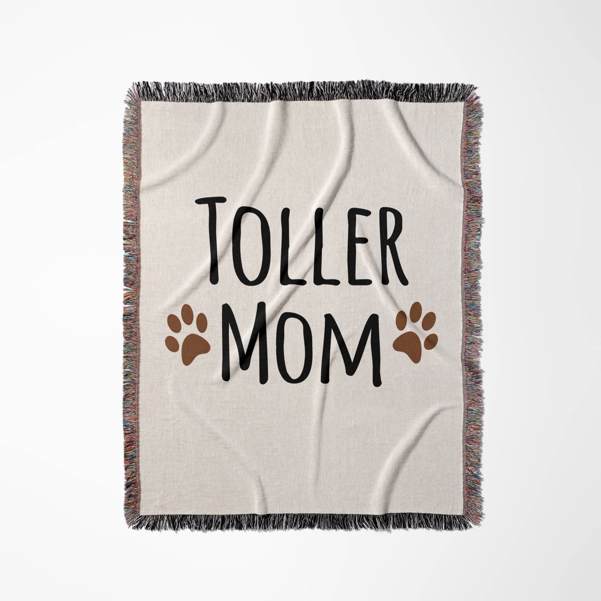 3dRose - Wholesale Throw Blanket - 3dRose, Toller Dog Mom - Nova Scotia Duck Tolling Retriever - Doggie by breed - brown paw prints doggy mama, Blanket0