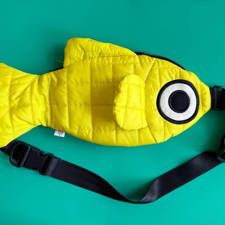 Curlworks - Wholesale Crossbody Bag - Unisex - The Fish Bag - Sporty Yellow3