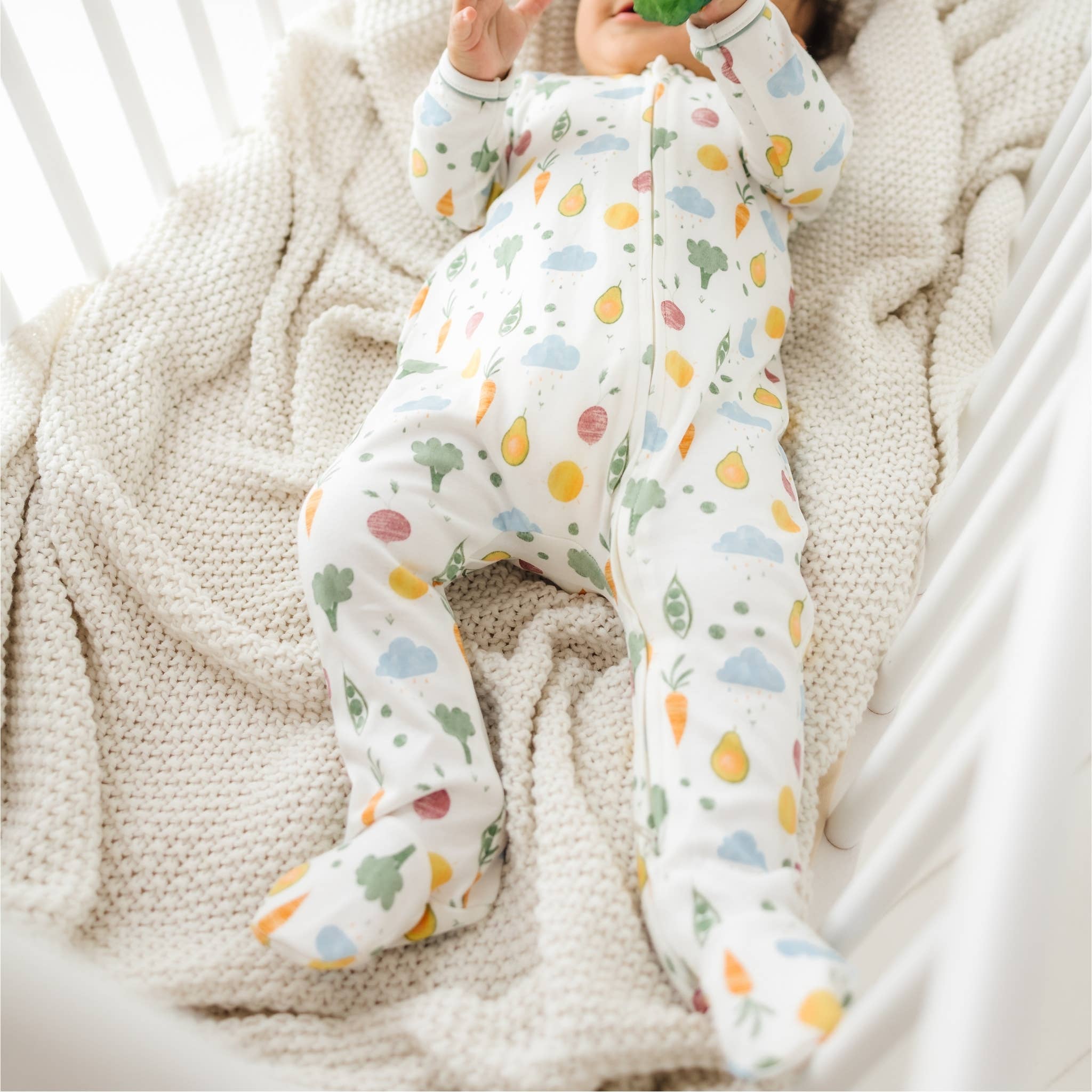 Magnolia Baby - Wholesale Jumpsuit - Baby - Eat your Veggies! Zip Footie2