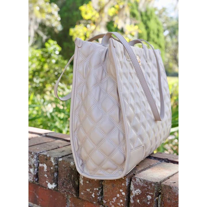 Caroline Hill - Wholesale Tote Bag - Women's - Shane Tote NUDE QUILTED DQ