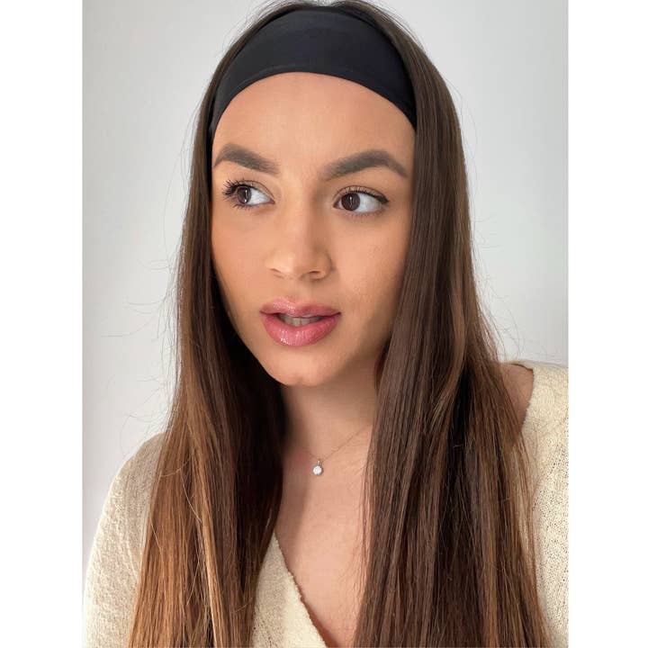 SYLKI – wholesale Fashion headband – women's – Satin Headband - Black1