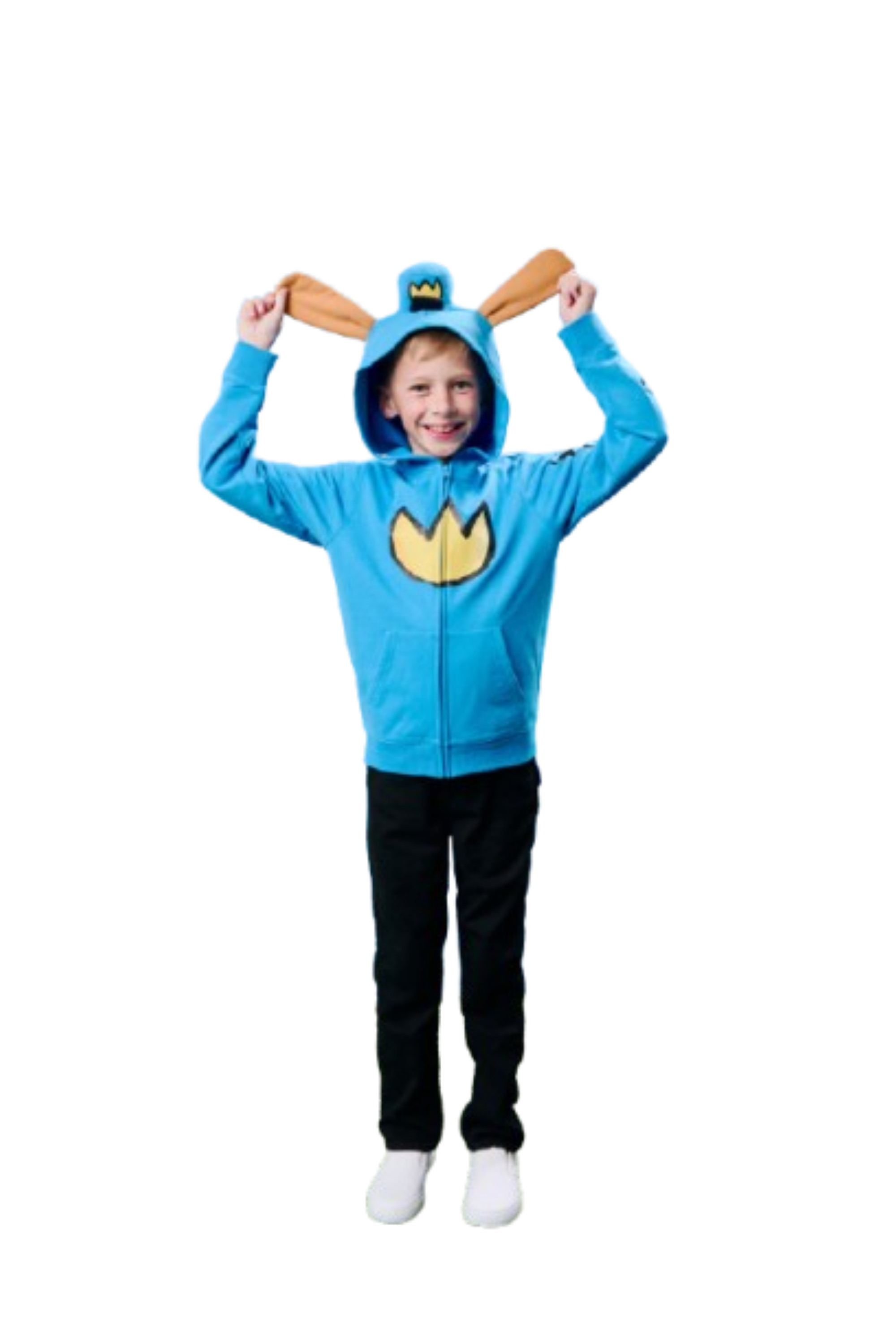 Bioworld Merchandising - Wholesale Hoodie - Kids - Dog Man Emblem Boy's Blue Long Sleeve Cosplay Zip-Up Hoodie1