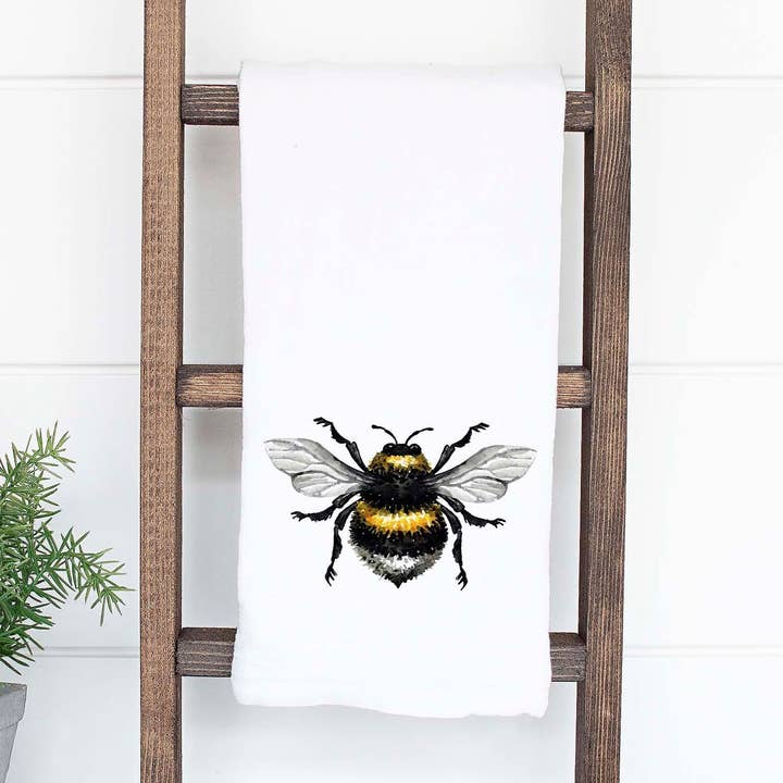 Torchon Bumble Bee Bee Spring Kitchen Decor pour la vente par Rising Tide Vintage