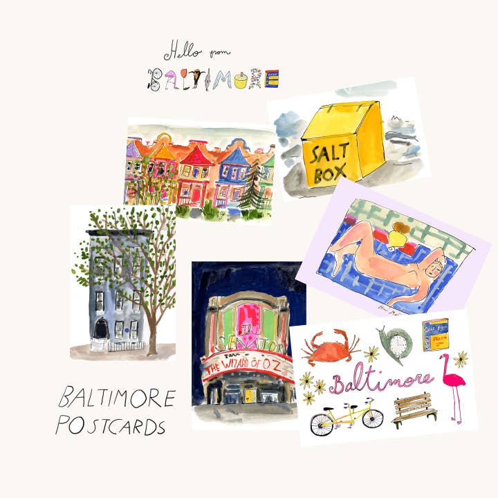 ELIZABETH GRAEBER art + illustration - Wholesale Postcard Set - Baltimore postcard pack