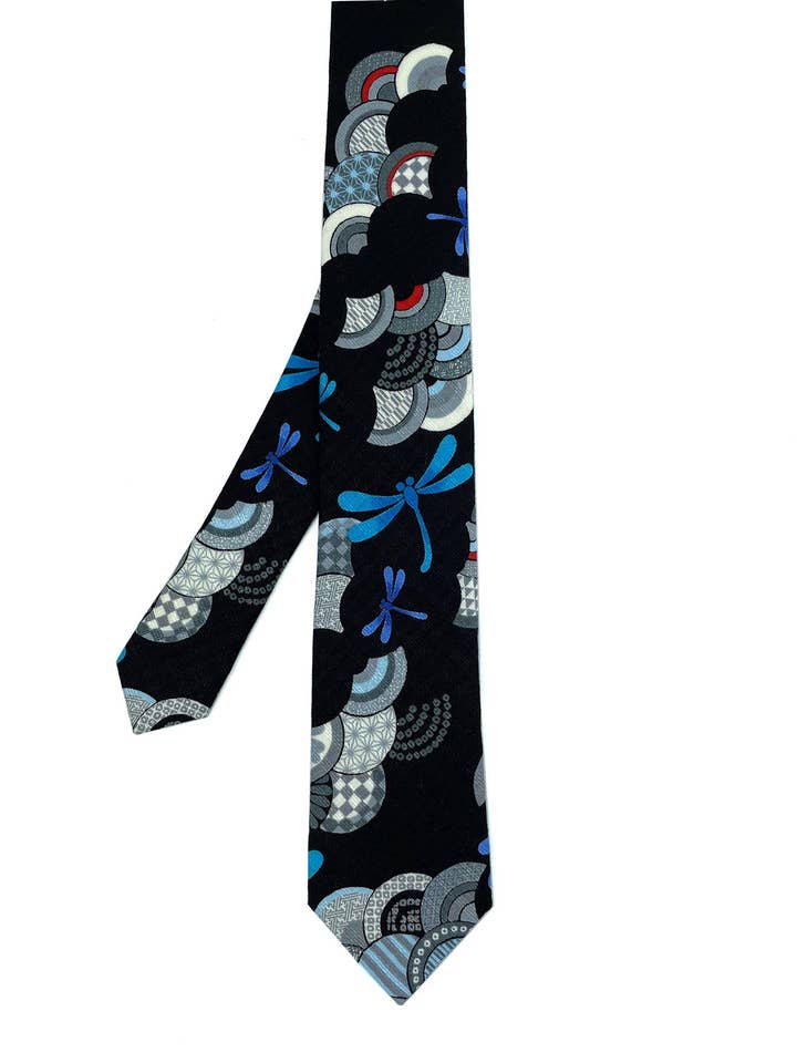 Blue Dragonflies Necktie for wholesale by Olaf Olsson